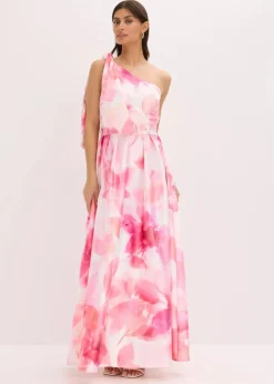 One-Shoulder-Kleid aus glänzendem Satin