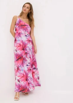 One-Shoulder-Kleid aus strukturiertem Crepe