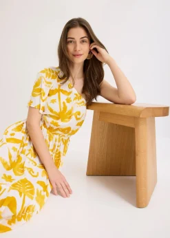 One-Shoulder-Kleid aus strukturierter Viskose