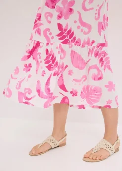 One-Shoulder-Kleid aus strukturierter Viskose