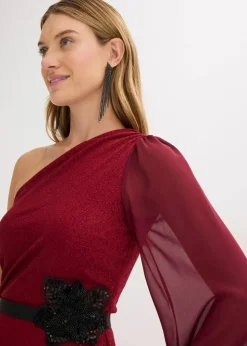 One-Shoulder-Kleid mit Glitzer