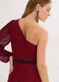 One-Shoulder-Kleid mit Glitzer