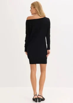 One-Shoulder-Strickkleid