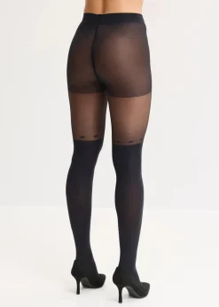 Overknee Strumpfhose mit Herzchen 60 DEN