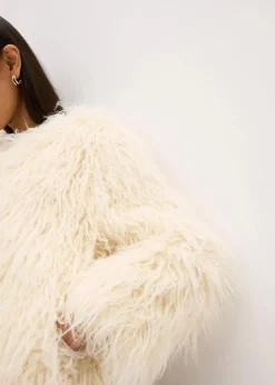 Oversize Fellimitat-Jacke