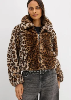 Oversize Fellimitat-Jacke