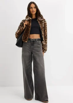 Oversize Fellimitat-Jacke