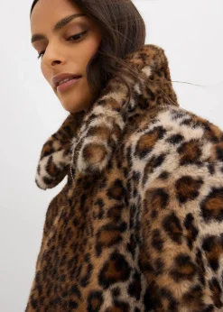 Oversize Fellimitat-Jacke