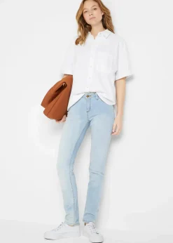 Oversize Halbarmbluse mit Leinen