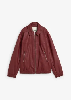 Oversize Lederimitat-Jacke