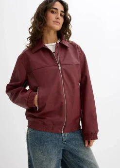 Oversize Lederimitat-Jacke