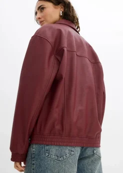 Oversize Lederimitat-Jacke