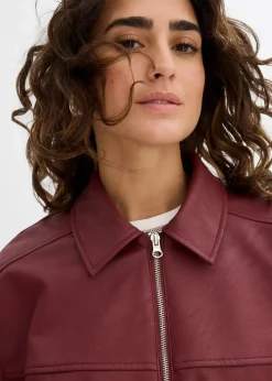 Oversize Lederimitat-Jacke