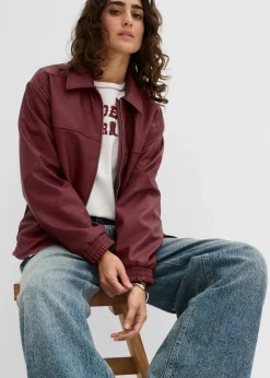 Oversize Lederimitat-Jacke