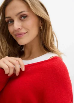 Oversize Longpullover mit Seitenschlitzen