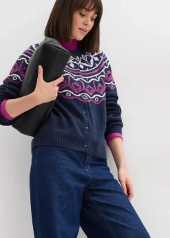 Oversize Norweger-Strickjacke