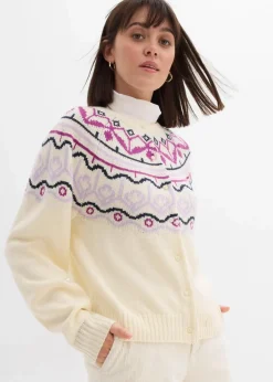 Oversize Norweger-Strickjacke