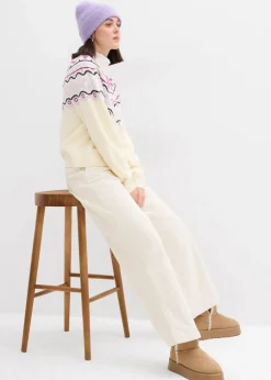 Oversize Norweger-Strickjacke