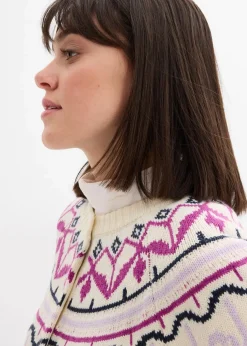 Oversize Norweger-Strickjacke