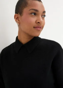 Oversize Pullover mit Turtleneck und Seitenschlitzen