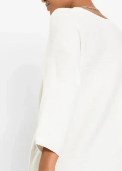 Oversize Ripp-Pullover aus Viskose-Mix