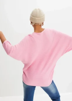 Oversize Ripp-Pullover aus Viskose-Mix