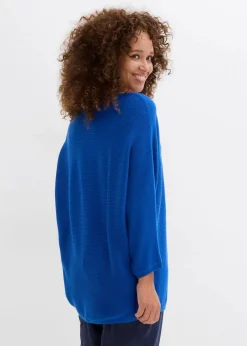 Oversize Ripp-Pullover aus Viskose-Mix