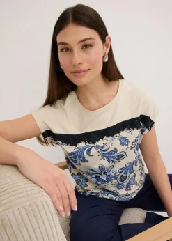 Oversize Shirt mit Spitzenband