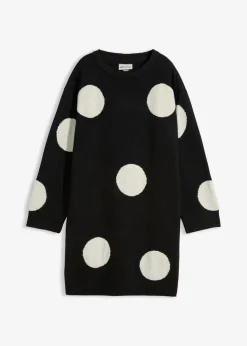 Oversize Strickkleid mit Punkten