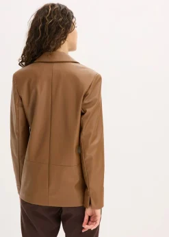 Oversize-Blazer aus Lederimitat