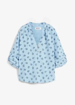 Oversize-Bluse aus luftigem Musselin