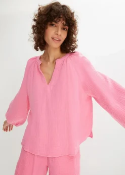 Oversize-Bluse aus Musselin