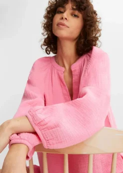 Oversize-Bluse aus Musselin