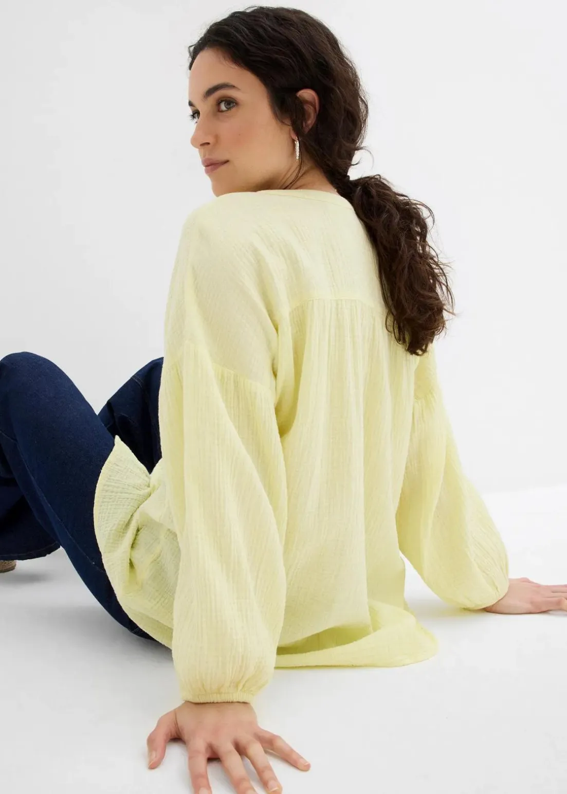 Oversize-Bluse aus Musselin