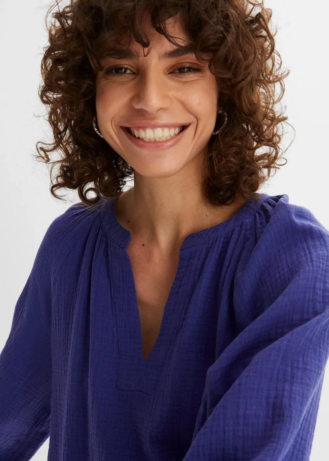 Oversize-Bluse aus Musselin