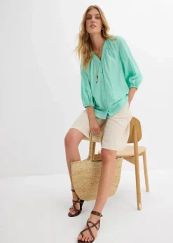 Oversize-Bluse aus softem Viskose-Mix