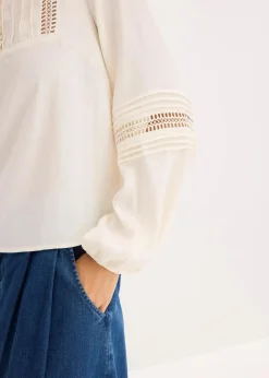 Oversize-Bluse mit Verzierungen