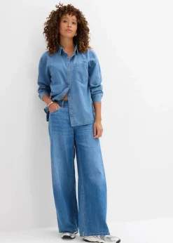 Oversized Jeanshemd aus Bio-Baumwolle