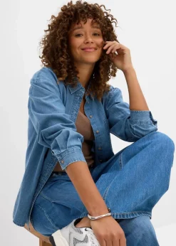 Oversized Jeanshemd aus Bio-Baumwolle