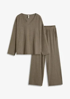 Oversized Loungewear Hausanzug aus weicher Rippe