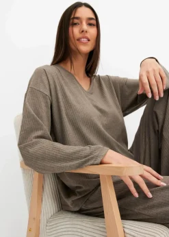 Oversized Loungewear Hausanzug aus weicher Rippe