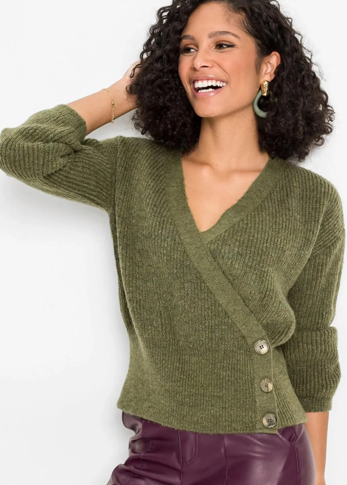 Oversized-Pullover in Wickeloptik