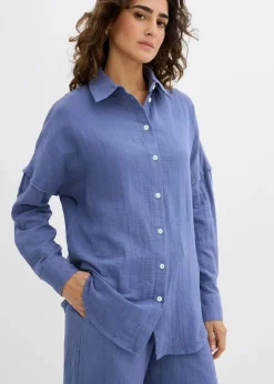 Oversize-Hemd aus luftigem Musselin