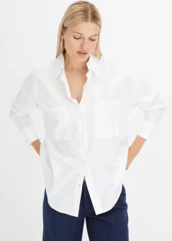 Oversize-Hemdbluse aus reiner Baumwolle
