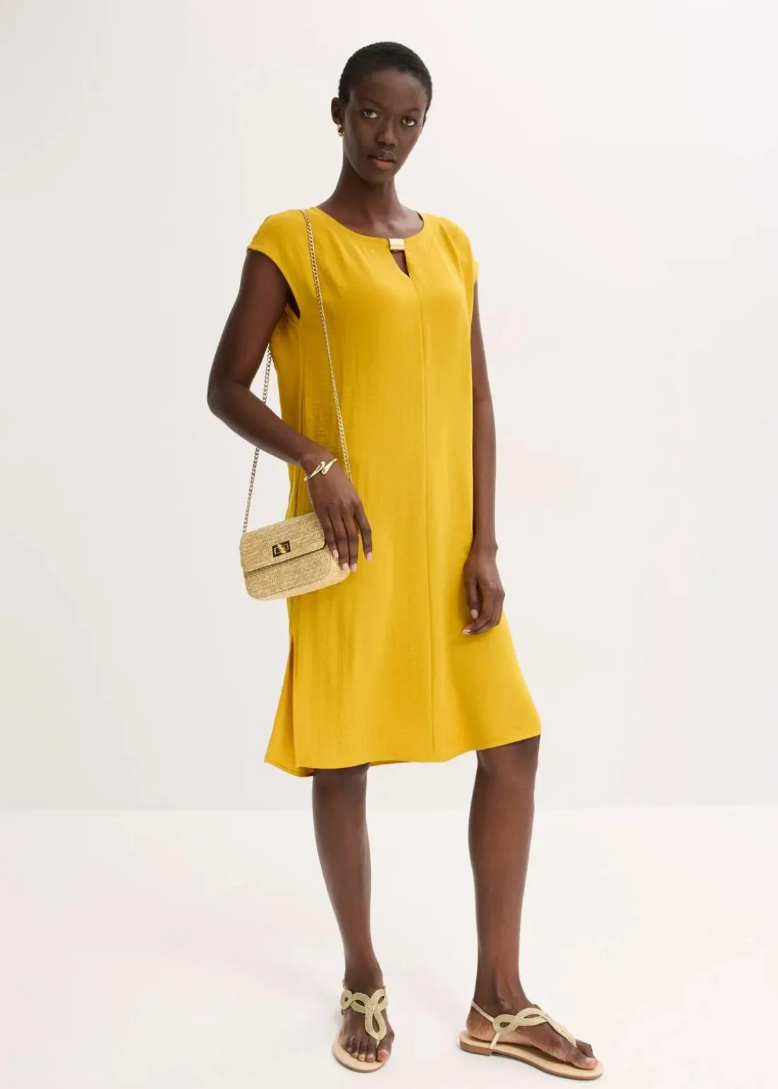 Oversize-Kleid aus strukturiertem Crêpe