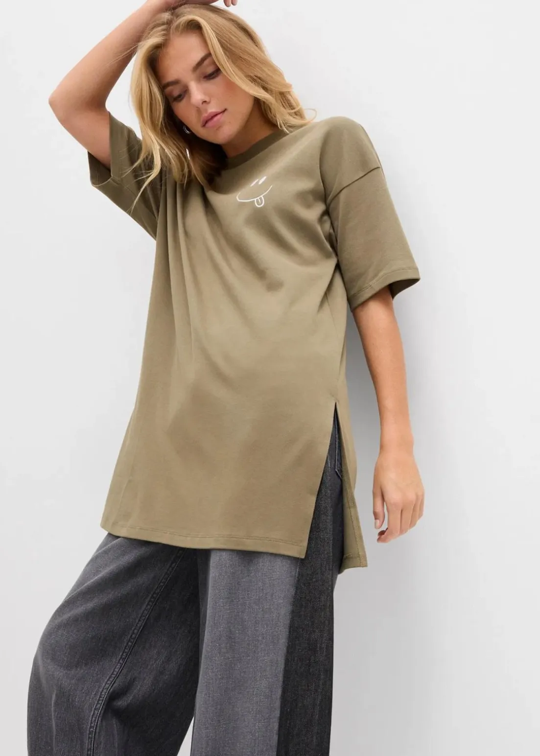 Oversize-Longshirt aus reiner Bio-Baumwolle