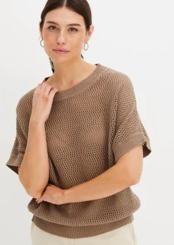 Oversize-Pullover aus Baumwoll-Mix