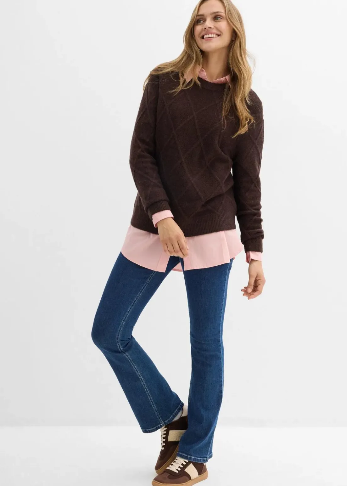 Oversize-Pullover aus Zopfstrick