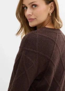 Oversize-Pullover aus Zopfstrick