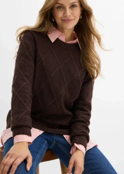 Oversize-Pullover aus Zopfstrick